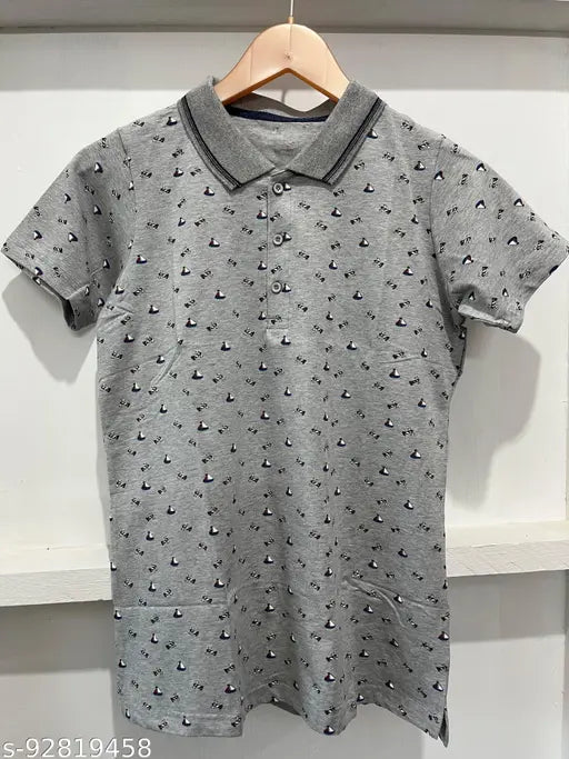 Short-sleeved printed cotton t-shirt, vibrant design, size S-XL, 100% cotton made in India