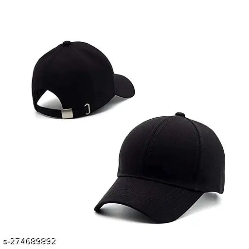 Stylish cotton baseball cap, comfortable and unisex, solid design from India