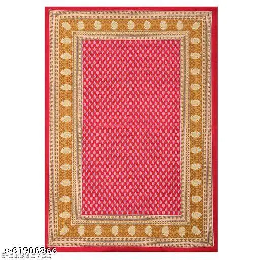 Jaipuri 150 TC Single Bed Cotton bedsheet Traditional Floral and 1 Pillow Cover, Plain Premium, Superior Elegant 63 X 90 inches(FDH72E Multicolor)