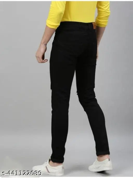 Black cotton slim fit jeans, designer brand