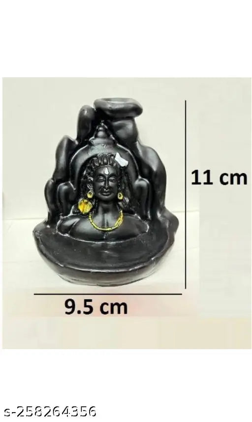 PMR handcrafted resin Adi Shankara Lord Adiyogi statue, backflow incense holder with 21 free fragrance cones