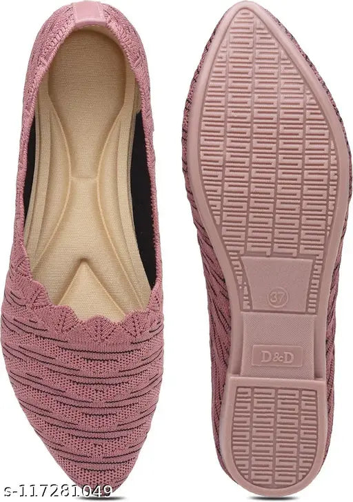 Synthetic striped ballerinas, ALVO Women Bellies - comfortable, stylish flats for women and girls