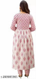 Pink rayon three-quarter sleeve kurta with dupatta and pants, printed combo for women in XL size