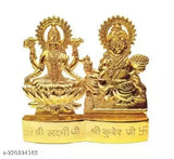 Brass Shri Laxmi Kuber Murti figurine for Diwali puja set, India origin