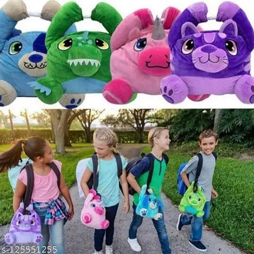 Purple cat design kids lunch bag, washable and insulated with leak-proof interior, easy to clean fabric net