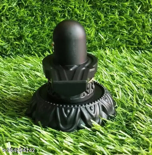 Marble dust Matt Black Shiv Pindi Idol for spiritual worship, handcrafted with intricate detail and premium quality materials. Size: Length 7cm, Breadth 7cm, Height 7cm