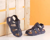 Black, plastic printed sandals for kids, with Velcro closure and a variety of designs suitable for boys and girls aged 2-5 years