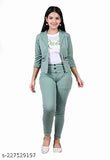 Mint green dress pack: 3 fashionable pieces for girls aged 4-16 years, solid top and bottom, made in India