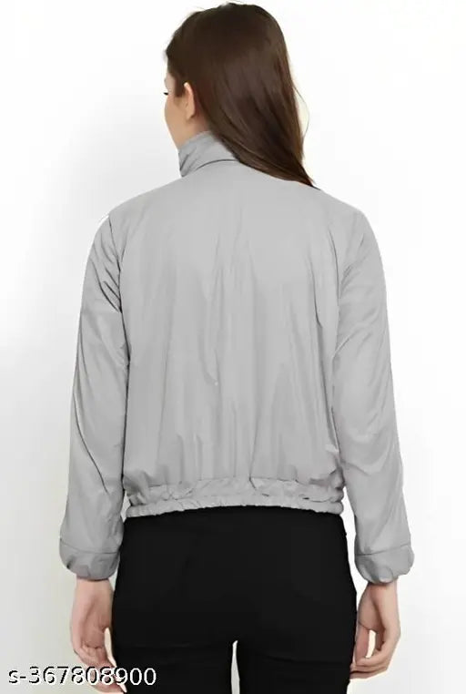 Women's full-fur winter jacket, polyester fleece, solid design, trendy stylish sweatshirt, long sleeves, zip closer, hooded