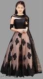 Kids black sen Lehenga Choli - Dupion silk lehenga, net dupatta, semi-stitched, embroidered; Indian children's party wear, age group: 3-14 years