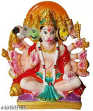 White resin Hanuman idol (6x6 inch), intricately detailed handcrafted statue from Punchmukhi, religious home decor piece on a stand