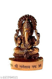 Copper-plated Ganesh idol statue, 12cmx12cmx7cm for car table or office, Indian origin