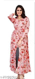 Pretty crepe kurti with printed combo, three-quarter sleeves. Indian ethnic wear for women in sizes XS-XXXL