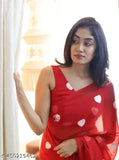 Premium Banarasi silk red saree for women