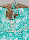 Sky Blue Spack Jerrow Pure Cotton Printed Kurti Pyjama with Dupatta Set for Baby Girls, soft and comfortable baby wear with a straight top and pyjama bottoms featuring a lovely printed pattern
