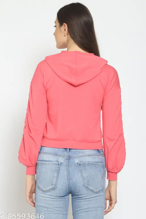 Reversible solid fleece sweatshirt for women, full sleeve and long, reversible design in XS-XXXL sizes