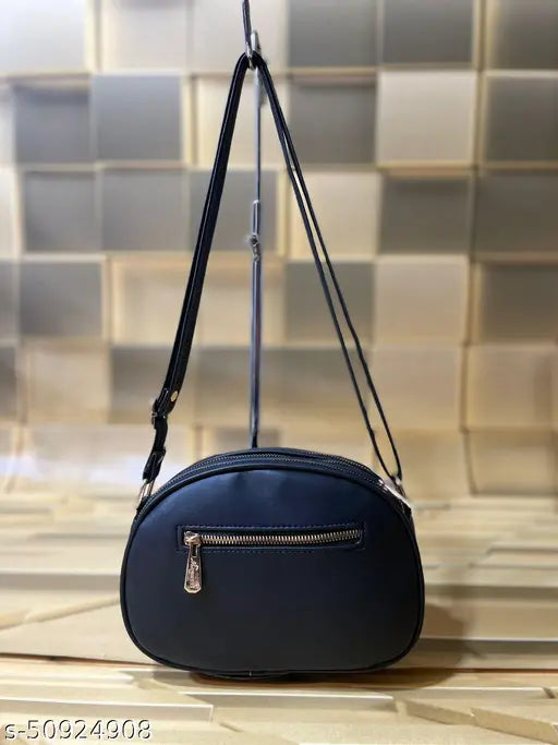 Trendy black sling bag with adjustable strap