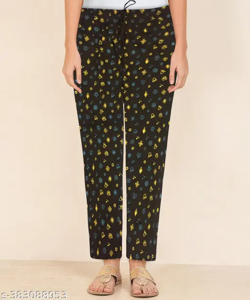 Yellow and black patterned women's trousers, 3 for 1 offer