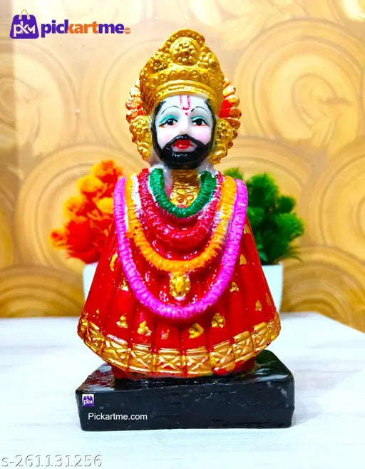 Multicolor Poly Resin Shri Khatu Shyam Ji Statue for Pooja Home Decoration, intricate detailing, ethically sourced materials