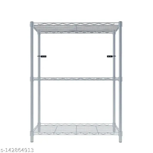 Tunehome metal kitchen cabinet with two shelves and black handles