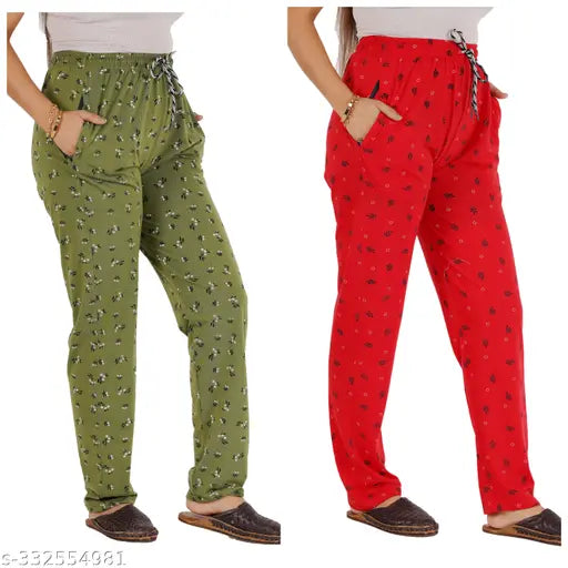 Red cotton lower track pants, pocket, zip