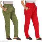 Red cotton lower track pants, pocket, zip