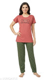 Monsoon Festival Special Women's NightSuit: 100% cotton hosiery nightwear set, trendy and comfortable pyjama design with half sleeves