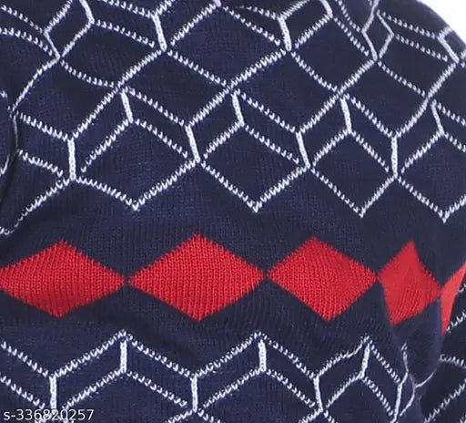 Woolen winter wear kids sweater pack: Rebiva printed net sweater for boys and girls, 18-24 months to 2-3 years old, made in India (single unit)