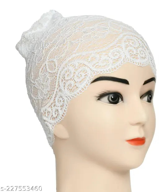 Black and white hijab headscarf in 2 pieces for women and girls