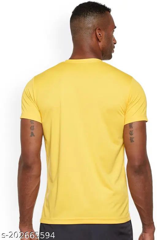 Solid cotton blend men's round neck half sleeve t-shirt, regular fit, ideal for daily wear, gym, or casual events