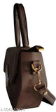 A brown shoulder bag with a single handle