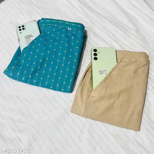Cotton trouser set, solid net, versatile for daily and office wear, Indian origin