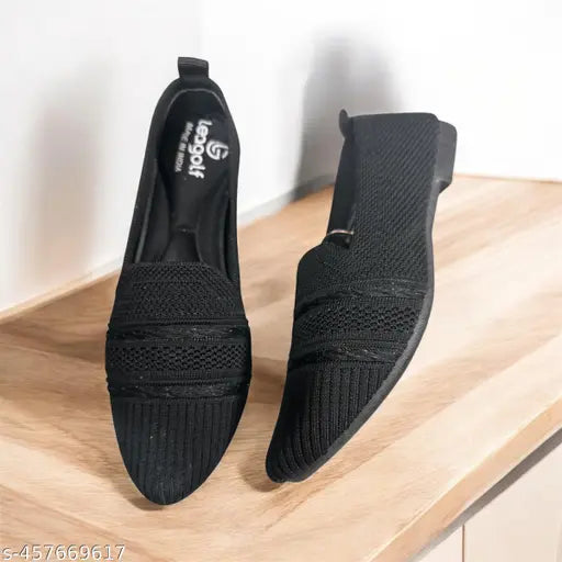 Black bellies for girls, flat, quality, ZARA2 brand, pastel pink lining, stylish, market trend