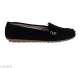 Synthetic leather women's casual loafer, round toe, TPR sole, solid net pattern, size IND-[insert appropriate size from options provided], Indian origin