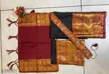 Vibrant Art Silk South Indian Traditional Lehenga and Choli set, perfect for girls' special occasions. Made in India." (103 characters)