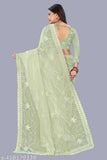 Stunning super net saree with intricate embroidery and sequins, free size, Indian origin