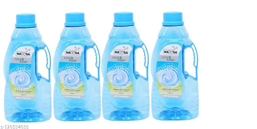 Blue NAYASA FONTANA water bottles, pack of 4, unbreakable and leak-proof, ideal for fridge storage with food-grade material