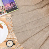 Beige IQ Interior Quotient throw blanket for sofa bed or couch, soft cotton material, breathable, classic diamond pattern, tassels at each corner, 150cm x 125cm size