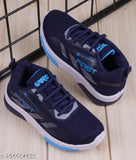 Blue sports sneakers with white laces for kids