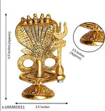 Shivling figurine, metal, 2.5"x2.5"x4.5", gold-toned, Hindu home decor & temple artifact