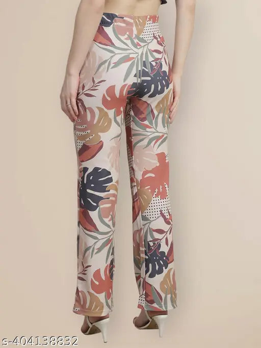 Solid cotton blend high rise trousers for women, comfortable fashion essential - made in India