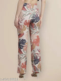 Solid cotton blend high rise trousers for women, comfortable fashion essential - made in India