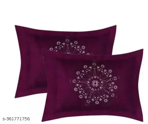 Madhu Textiles maroon 180 TC cotton fitted bedsheet (72x78 inches), 2 elastic pillow covers (16x26 inches) - ideal for summer, adult use, floral print