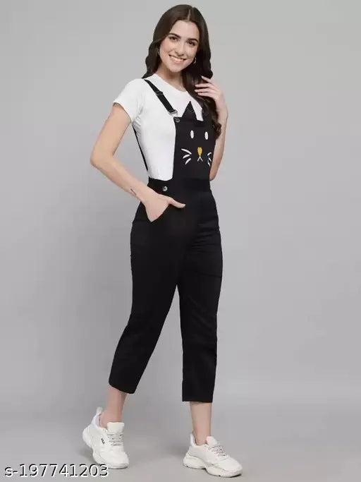 Denim printed jumpsuit with short sleeves, size S (32/51/26), made in India