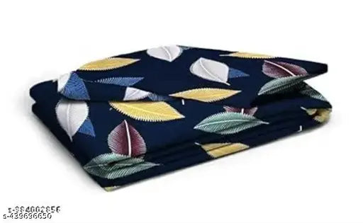 Fitted elastic cotton double bedsheet with geometric pattern & 2 pillow covers, superfine quality, ideal for summer, by Gravia Homes
