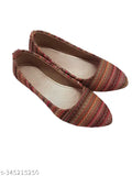 Striped textile bellis ballerinas for women (IND-4, IND-5, IND-6, IND-7, IND-8), comfortable & stylish Indian partywear and casual footwear