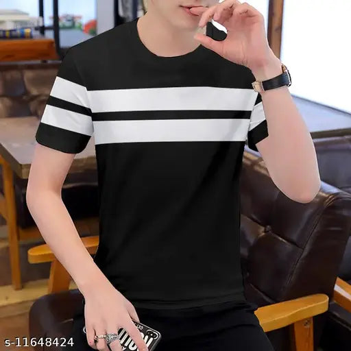 Cotton, short-sleeved printed round t-shirt for men by EYEBOGLER