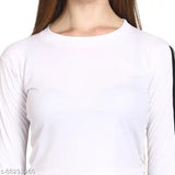Cotton blend Genealo crop top for women and girls, solid color long-sleeved casual top in India
