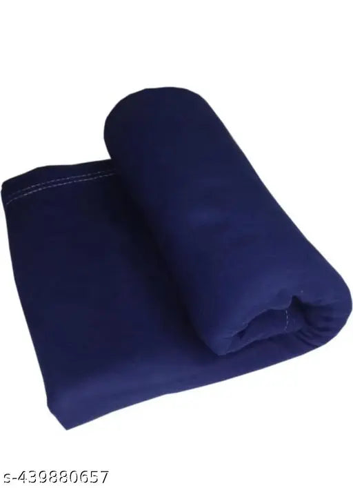 MBK blue fleece single plain Panipat blanket with floral print, free size (84x54in), made in India