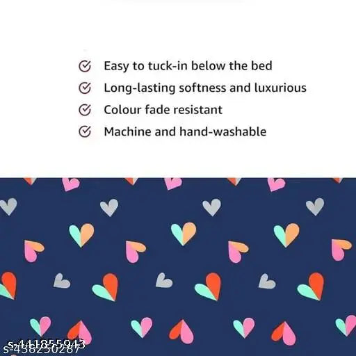 Cotton, premium quality elastic fitted bedsheet (90x90), romantic design with 2 pillow covers, ideal for adult use in summer. Made in India